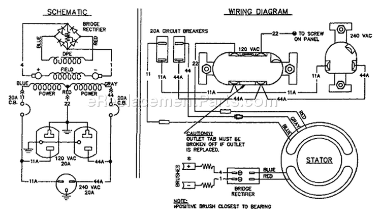 Page B Diagram and Parts List for 9173-0 S4001 Briggs and Stratton Generator
